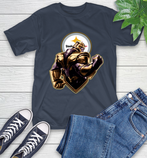NFL Thanos Avengers Endgame Football Sports Pittsburgh Steelers T-Shirt 4