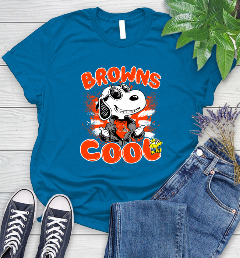 NFL Football Cleveland Browns Cool Snoopy Shirt Women's T-Shirt 9 NFL Football Cleveland Browns Cool Snoopy Shirt Women's T-Shirt - Image 9