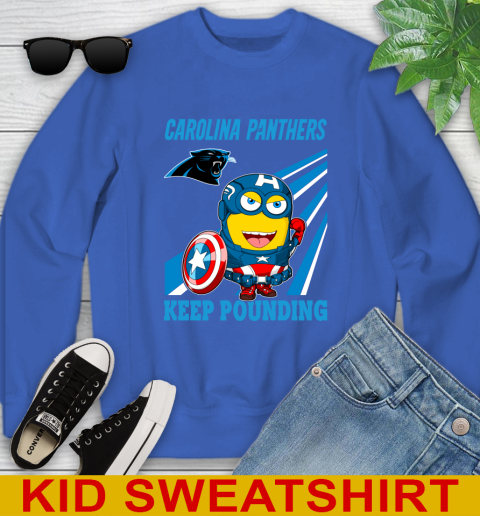 NFL Football Carolina Panthers Captain America Marvel Avengers Minion Shirt Youth Sweatshirt 6