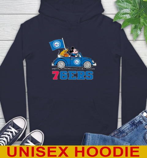 NBA Basketball Philadelphia 76ers Pluto Mickey Driving Disney Shirt Hoodie 4