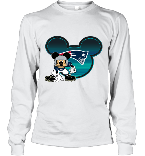NFL New England Patriots Mickey Mouse Disney Football T Shirt qNF6ymDLmxF long sleeve tee 14 95 151514 front white