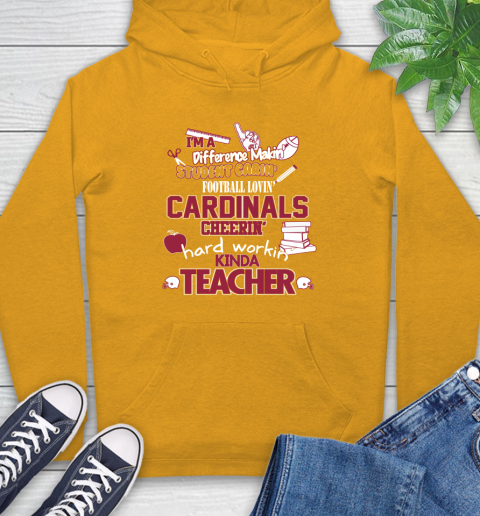 Arizona Cardinals NFL I'm A Difference Making Student Caring Football Loving Kinda Teacher Hoodie 2