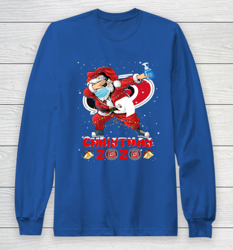 Carolina Hurricanes Funny Santa Claus Dabbing Christmas 2020 NHL Long Sleeve T-Shirt 6