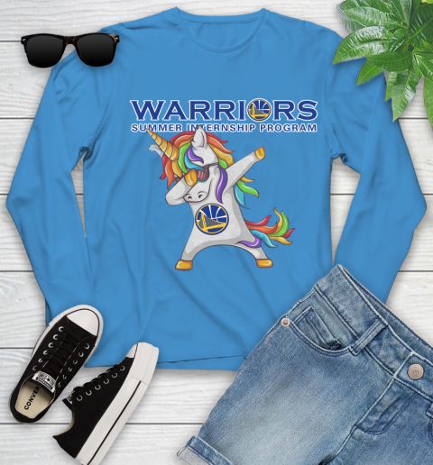 Golden State Warriors NBA Basketball Funny Unicorn Dabbing Sports Youth Long Sleeve 7