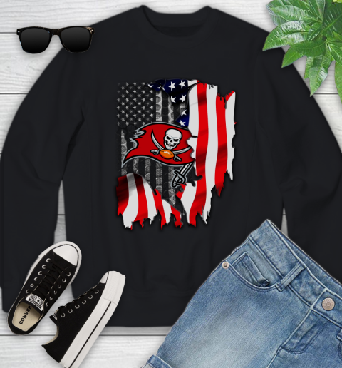Tampa Bay Buccaneers NFL Football American Flag Youth Sweatshirt