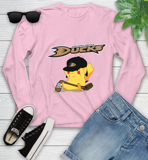 NHL Pikachu Hockey Sports Anaheim Ducks Youth Long Sleeve 10