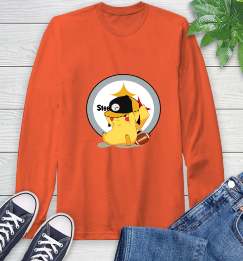 NFL Pikachu Football Sports Pittsburgh Steelers Long Sleeve T-Shirt 5