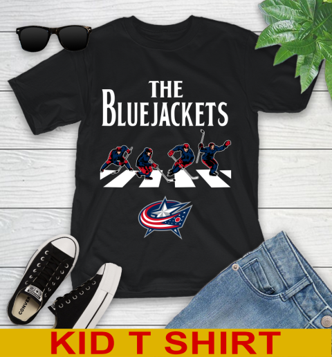 NHL Hockey Columbus Blue Jackets The Beatles Rock Band Shirt Youth T-Shirt