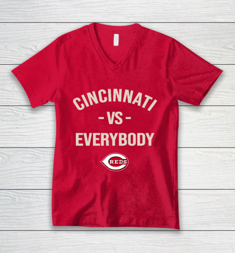 Cincinnati Reds Vs Everybody V-Neck T-Shirt 6