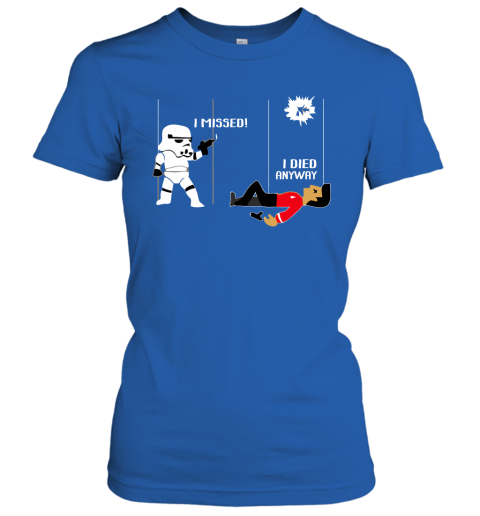 rk86 star wars star trek a stormtrooper and a redshirt in a fight shirts ladies t shirt 20 front royal