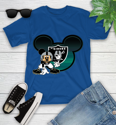NFL Oakland Raiders Mickey Mouse Disney Football T Shirt Youth T-Shirt 9