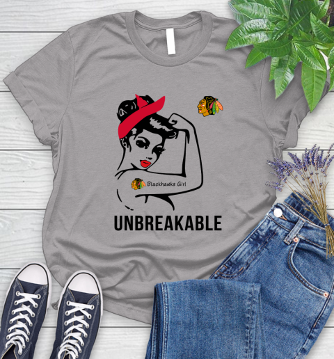 NHL Chicago Blackhawks Girl Unbreakable Hockey Sports Women's T-Shirt 3