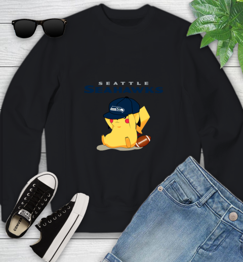 NFL Pikachu Football Seattle Seahawks Youth Sweatshirt 2