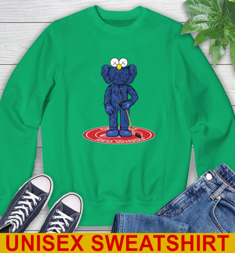 NHL Hockey Detroit Red Wings Kaws Bff Blue Figure Shirt Sweatshirt 6