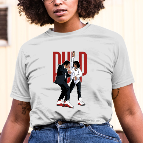 Air Jordan 13 Chicago Matching Sneaker Tshirt Pulp Fiction Dance White and Red Jordan Shirt