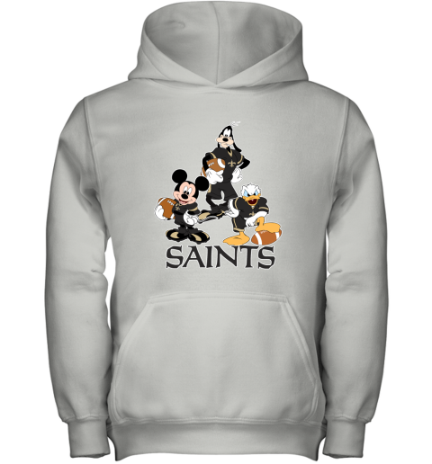 Mickey Donald Goofy The Three New Orleans Saints Football Youth Hoodie