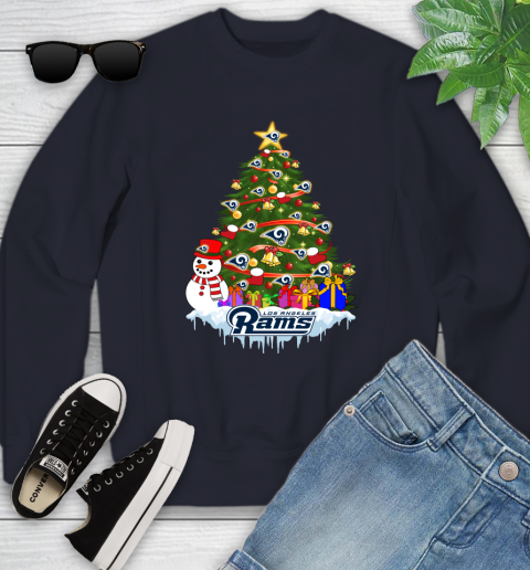 Los Angeles Rams Merry Christmas NFL Football Sports Youth Sweatshirt 3