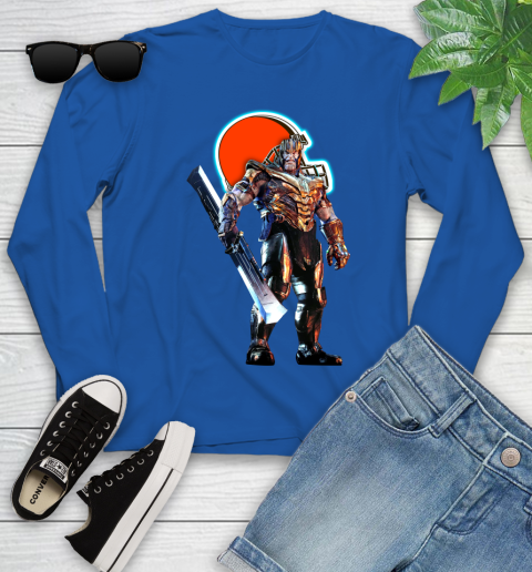 NFL Thanos Gauntlet Avengers Endgame Football Cleveland Browns Youth Long Sleeve 9