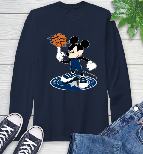 NBA Basketball Minnesota Timberwolves Cheerful Mickey Disney Shirt Long Sleeve T-Shirt 4