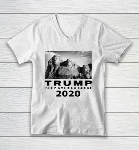Trump MT Rushmore Keep America Great 2020 V-Neck T-Shirt