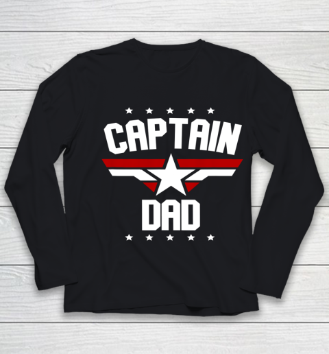 Mens Father s Day Dad s Birthday Captain Dad Youth Long Sleeve