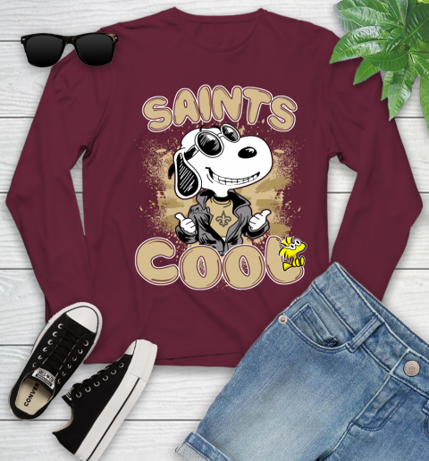 NFL Football New Orleans Saints Cool Snoopy Shirt Youth Long Sleeve 5