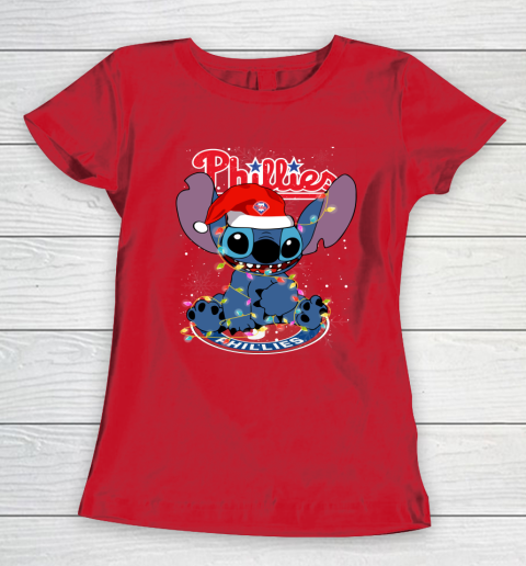 Philadelphia Phillies MLB noel stitch Baseball Christmas Women's T-Shirt 7