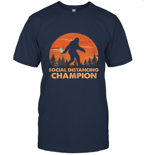 Vintage Social Distancing Champion Funny Bigfoot Toilet Paper Shortage T-Shirt