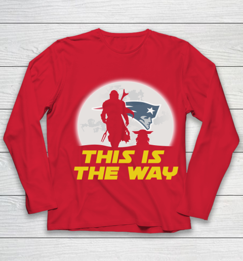 New England Patriots NFL Football Star Wars Yoda And Mandalorian This Is The Way Youth Long Sleeve 8