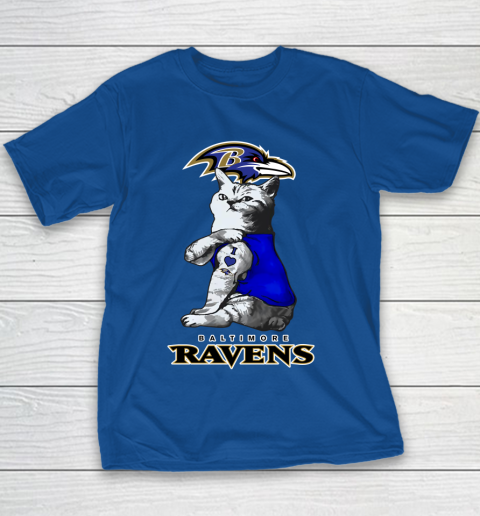 NFL Football My Cat Loves Baltimore Ravens Youth T-Shirt 6
