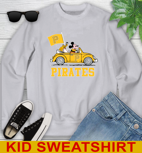 MLB Baseball Pittsburgh Pirates Pluto Mickey Driving Disney Shirt Youth Sweatshirt 4