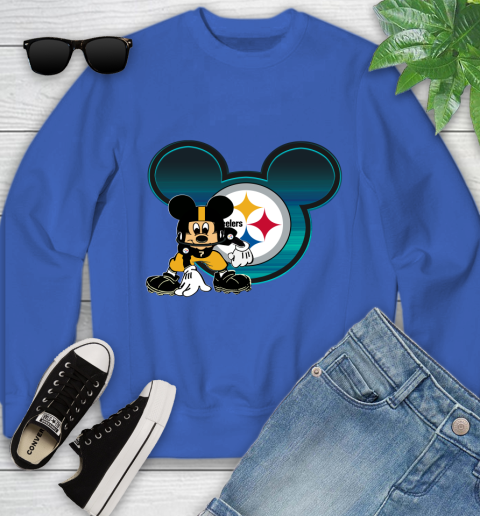 NFL Pittsburgh Steelers Mickey Mouse Disney Football T Shirt Youth Sweatshirt 8