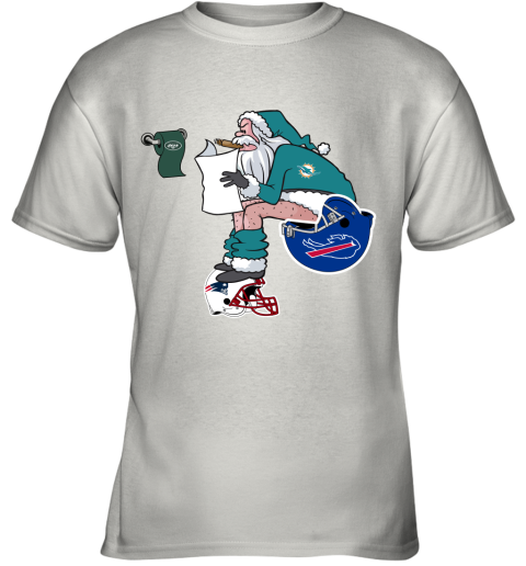 Santa Claus Miami Dolphins Shit On Other Teams Christmas Youth T-Shirt