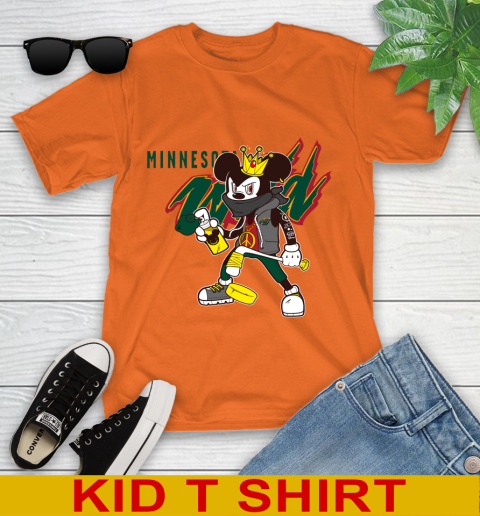 Minnesota Wild NHL Hockey Mickey Peace Sign Sports Youth T-Shirt 7