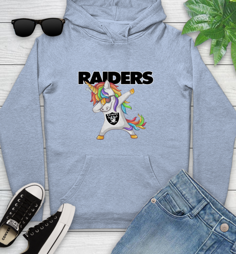 Oakland Raiders NFL Football Funny Unicorn Dabbing Sports Youth Hoodie 10