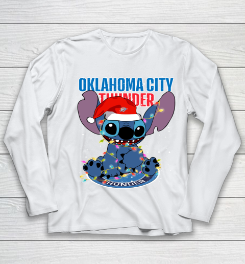 Oklahoma City Thunder NBA noel stitch Basketball Christmas Youth Long Sleeve