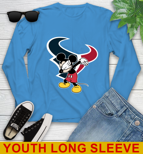 Houston Texans NFL Football Dabbing Mickey Disney Sports Youth Long Sleeve 8