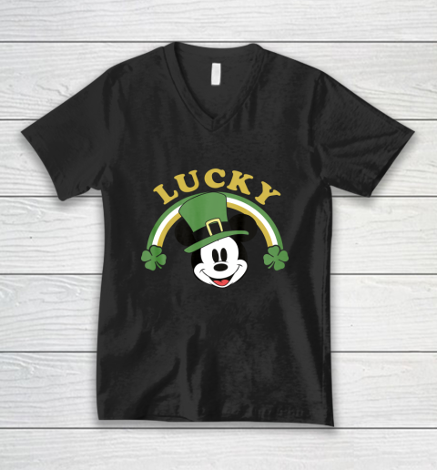 Disney Mickey And Friends St Patrick s Day Lucky Mickey V-Neck T-Shirt