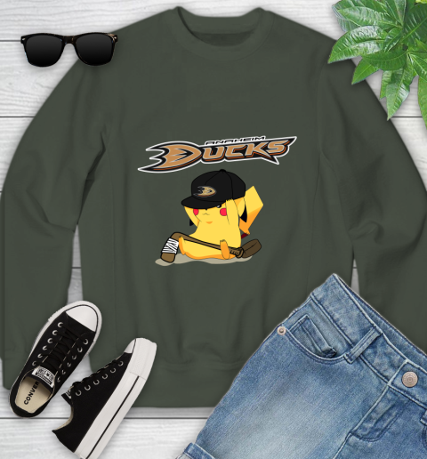 NHL Pikachu Hockey Sports Anaheim Ducks Youth Sweatshirt 10