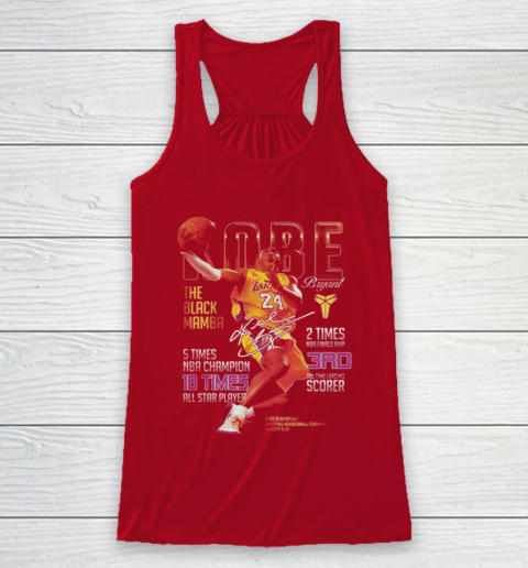 Kobe Bryant The Black Mamba 5 Times NBA Champions Signatures Racerback Tank 4