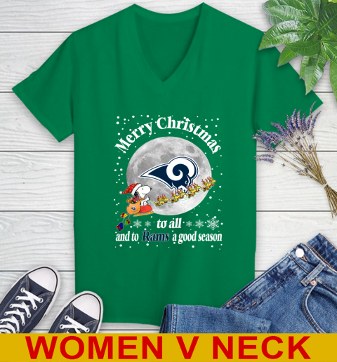 Los Angeles Rams Merry Christmas To All And To Rams A Good Season NFL Football Sports Women's V-Neck T-Shirt 5