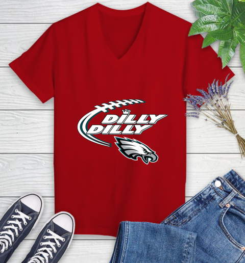 NFL Philadelphia Eagles Dilly Dilly Football Sports Women's V-Neck T-Shirt 12