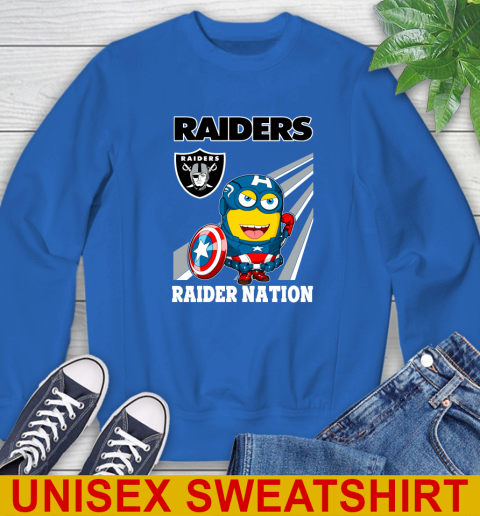 NFL Football Oakland Raiders Captain America Marvel Avengers Minion Shirt Sweatshirt 11