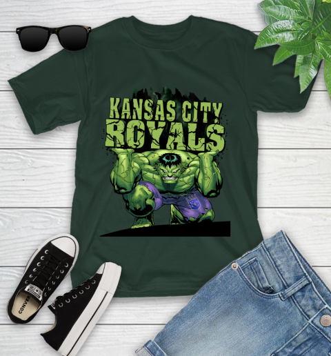 Kansas City Royals MLB Baseball Incredible Hulk Marvel Avengers Sports Youth T-Shirt 5