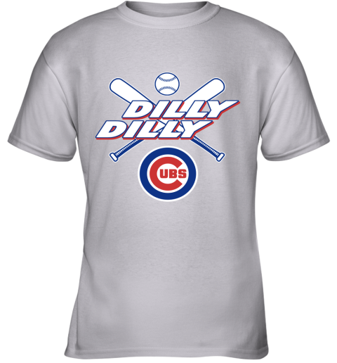 Youth Heathered Gray Chicago Cubs Circle Logo T-Shirt