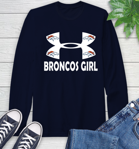 NFL Denver Broncos Girl Under Armour Football Sports Long Sleeve T-Shirt 3