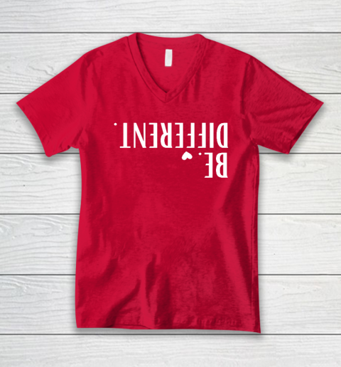 Funny Upside Down Be Different V-Neck T-Shirt 5