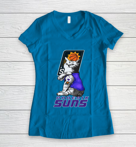 NBA Basketball My Cat Loves Phoenix Suns Women's V-Neck T-Shirt 6 NBA Basketball My Cat Loves Phoenix Suns Women's V-Neck T-Shirt - Image 6
