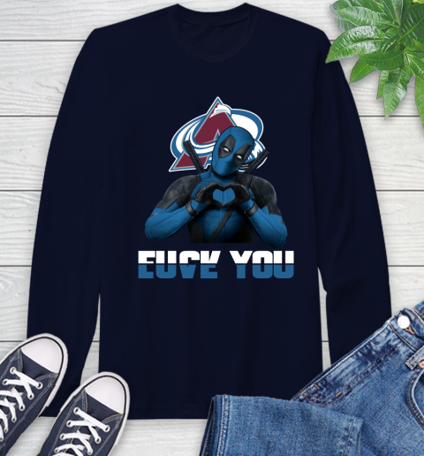 NHL Colorado Avalanche Deadpool Love You Fuck You Hockey Sports Long Sleeve T-Shirt 3