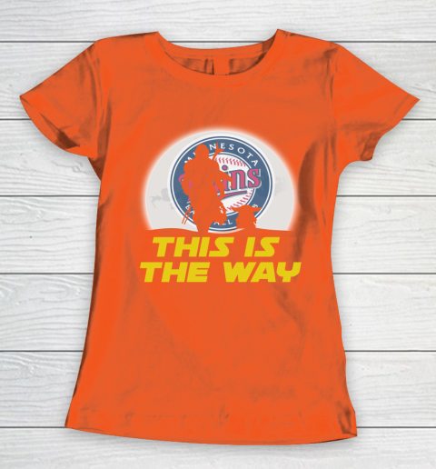 Minnesota Twins MLB Baseball Star Wars Yoda And Mandalorian This Is The Way Women's T-Shirt 3